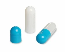 Empty Hard Gelatin Capsule Size 4 Blue/White x 3,000 locked type