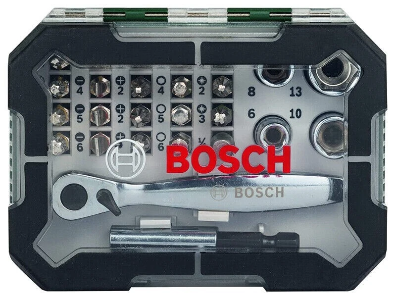 Genuine Bosch 2607017322 Metal Screwdriver Bits And Ratchet Set 26-Pieces - Image 2 of 4