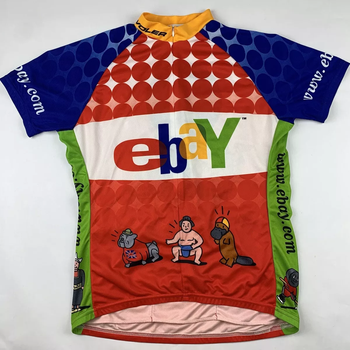 VTG Voler EBAY Promo 3 4 Zip Cycling Jersey Womens Sz XL X Large Multicolor USA