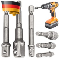 Stecknuss Verlängerung 1/4" 3/8" 1/2" CV Akkuschrauber 3 tlg Adapter Set