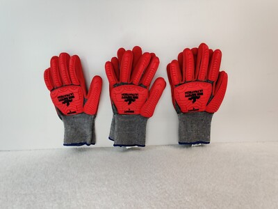 3 Pair MRC Safety Ultra Tech Pro Impact Mechanics Nitrile Gloves Sz Medium 3586