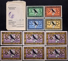MERSEBURG 1921 "Ravens" Complete Series w/Rare Envelope! German Notgeld
