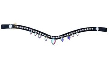 Beautiful Multi Stylish Color Clear Crystal Leather Bridle Durable Snap Browband