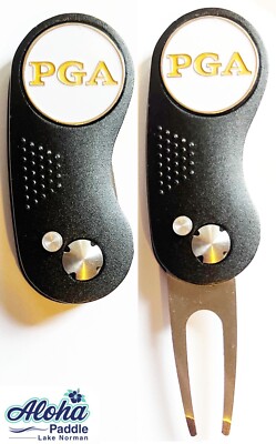 GOLF SWITCHBLADE PGA Professional Golfers Divot Repair Tool + Ballmarker Black
