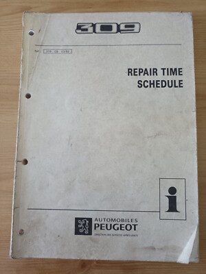 ORIGINAL PEUGEOT 309 HAUPTHÄNDLER REPARATURZEITEN ZEITPLAN BUCH INKL. GTI OLDTIMER