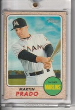 Martin Prado 2017 Topps Heritage Baseball 1/1 Blank Back - Topps COA - Marlins