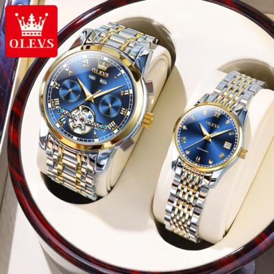 OLEVS Automatic Mechanical Watch Stainless Steel Waterproof Couple Wristwatch