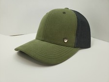No Bad Ideas Flexfit Cap Fulton Olive And Gray Mesh With Stash Pocket