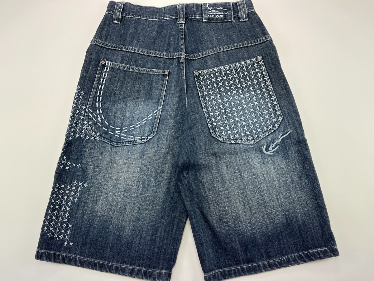 KARL KANI shorts, vintage hip hop baggy jeans, denim, 90s