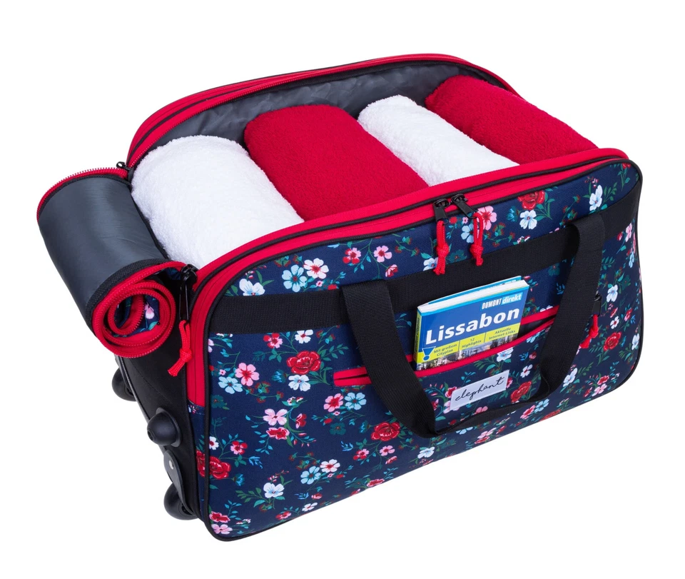Trolley Saunatrolley Damen Elephant Travel Duffle 55 cm 45 L 13024 Flower Blau - Bild 3 von 4