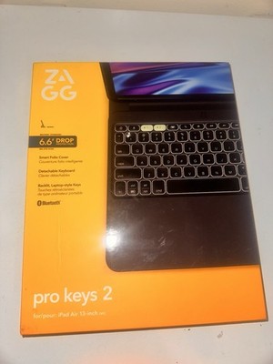 Zagg Pro Keys 2 Folio Case for iPad Air 13-inch With Trackpad  (M3/M2) - Black