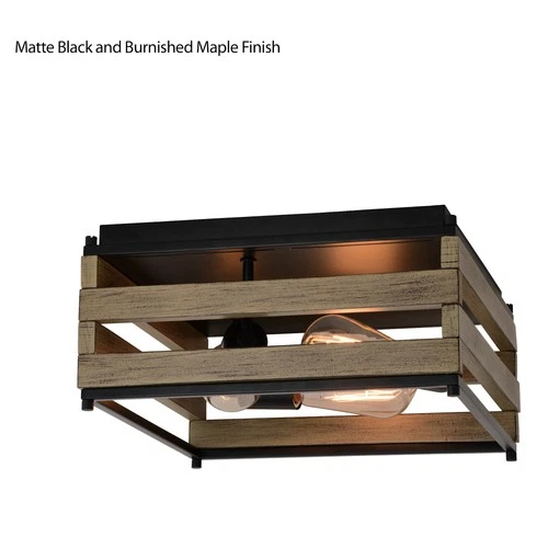 Vaxcel Lighting C0265 Ravenswood 3 Light 13"W Flush Mount Square - Matte Black / - Picture 2 of 12