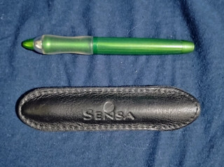 Sensa Minx Van Gogh Green Ballpoint Pen & Leather Case Still Writes Well