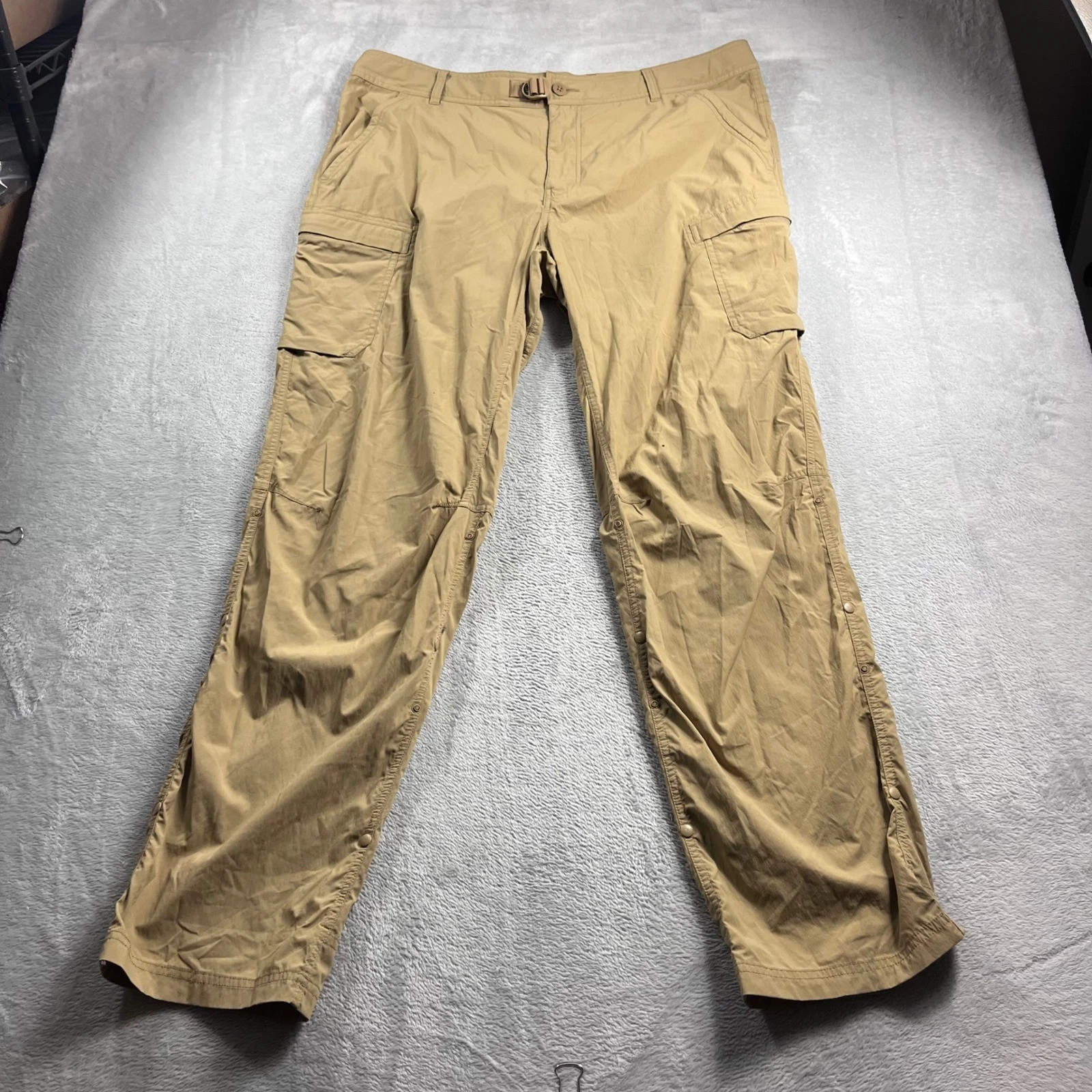 REI Co-op Sahara Cargo Hiking Pants Mens 40x34 Relaxed Tan Khaki Nylon Outdoor