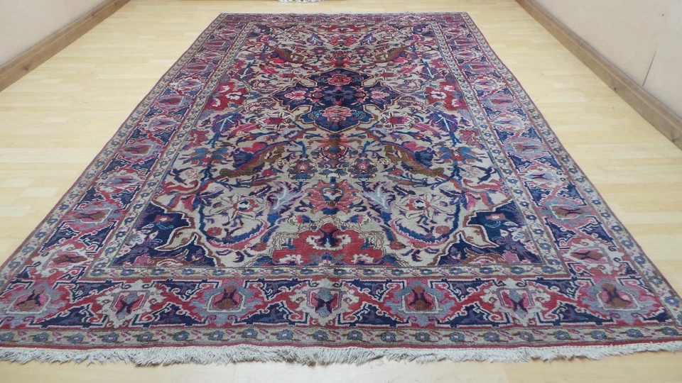 Large Persain Design Oriental Carpet Rug Wool Vintage Living Room 11ft 3 x 7ft 2