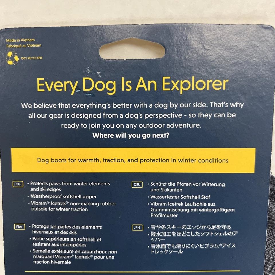 Ruffwear Polar Trex Pair Blue 3.2inches Obsidian Black Winter Dog Boots - Image 4 of 4