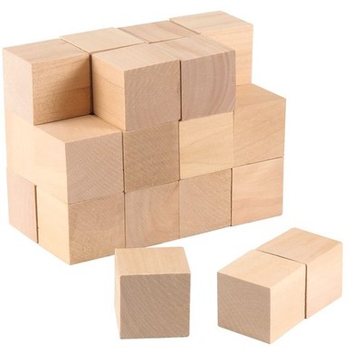 HOIGON 20 PCS 2 Inch Wooden Cubes Unfinished Wood Blocks, Natural Premium Squ...