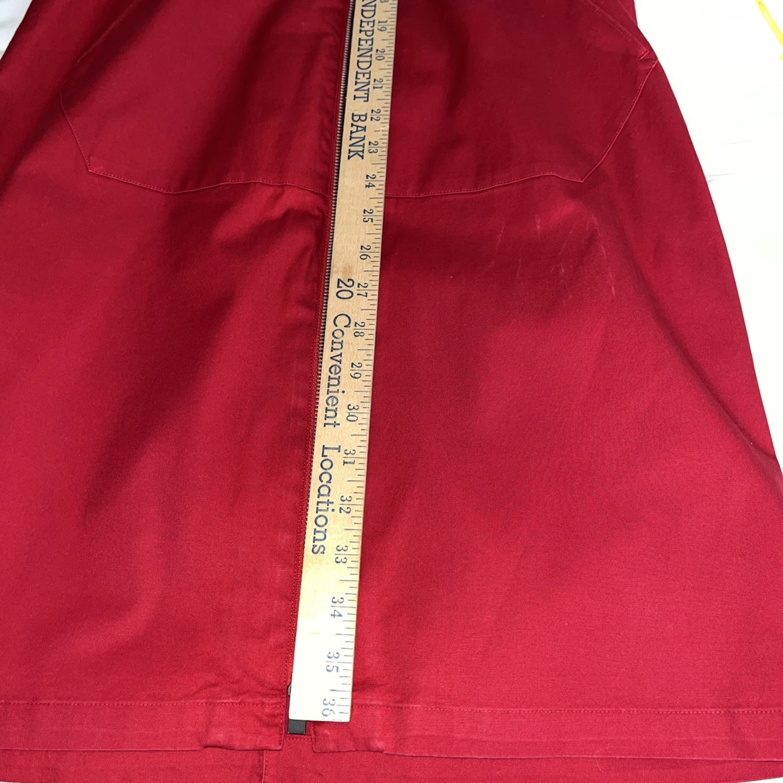 Abito smanicato Kate Spade Saturday donna MED rosso scollo a V con zip frontale e tasche