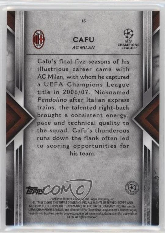 2022-23 Topps Museum Collection UCL Gold /50 Cafu #15 - Image 2 of 2