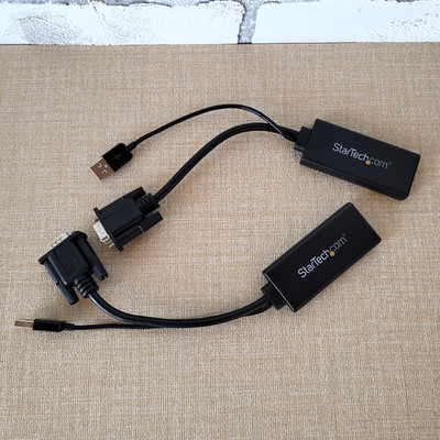 2x StarTech VGA2HDU VGA to HDMI Adapter w/USB Audio Power