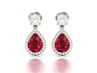 Zircon Ruby Earrings in 925 Sterling Silver