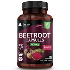 Beetroot Capsules  - Potent 5100mg Per Serving 180 Vegan Capsules + Black Pepper
