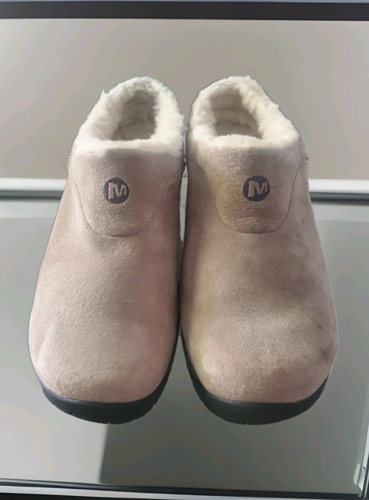 Merrell Encore Ice scarpe da donna 9 5 zoccoli scamosciati pietra slide J598444