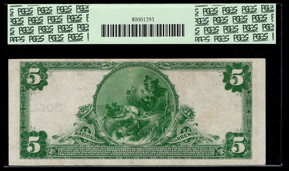 1902 $5 Phoenix NB & Trust Company of Lexington Kentucky PCGS 63 PPQ Ch# 3052 - Image 3 of 4