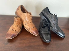 Steven Land Brown Diamond and Black Mens Dress Shoes Size 10  Price for 2 Pair