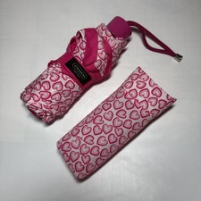 Coach Mini Umbrella In Pink Heart Print