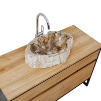 Naturstein Waschbecken Aufsatzwaschbecken Fossiles Holz 55X37X16 Cm Wohnfreuden