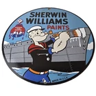 Vintage Sherwin Williams Sign - Paint Brush Painting Gas Pump Porcelain Sign