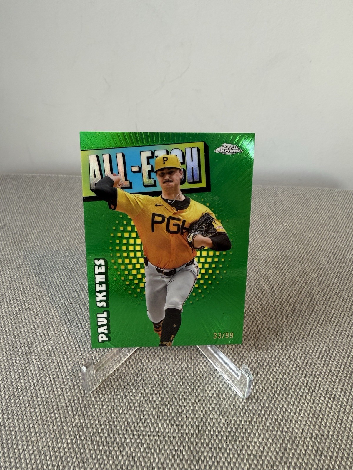 Paul Skenes 2025 Topps Chrome Baseball All-Etch Green /99 Pittsburgh Pirates
