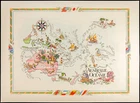 1951 - Map Australia and Oceania - Liozu Lithograph - Map of Australia