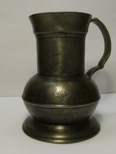 sch&ouml;ner Zinnkrug Zinnkanne gepunzt 95% Zinn, H&ouml;he= 16 cm