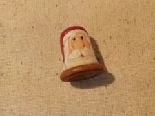 Santa Thimble Midwest of Cannon Falls folk art Santa Claus carved "wood-like"