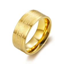 Mens Gold Freemason Mason Masonic Band Ring Stainless Steel Size 7-15 Gift
