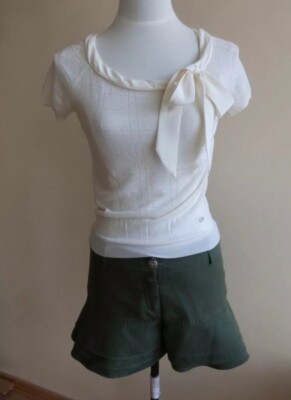 NWT DIOR knitted ivory BLOUSE/TOP sz S/6-US-42 Italy/38 FRANCE $1395
