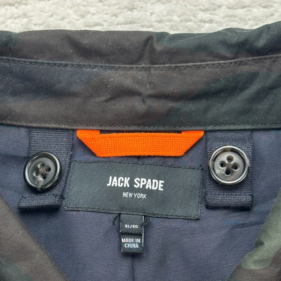 Jack Spade Camo Jacket Men's Size XL Waxed Cotton Button up Trench Coat - Image 3 of 4