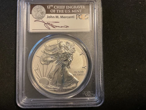 2011 P REVERSE Proof PR-70 1st STRIKE 25th ANNIVERSARY MERCANTI Silver Eagle FS