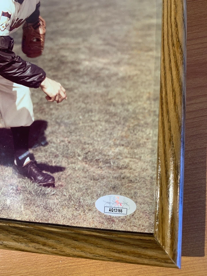 BOB FELLER HOF Signed 8x10 Framed Photo Cleveland Indians EX JSA Cert FAST SHIP - Image 2 of 4