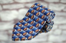 Robert Talbott Studio Men's Tie Sapphire Blue Gold Geometric Luxury Silk Necktie