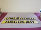 VINTAGE GAS PUMP STATION  SIGNS REGULAR UNLEADED LEADED  DOUBLE SIDED TIN