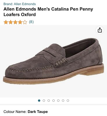 Allen Edmonds Catalina Tan Suede Penny Loafers Men\'s 10 10E Wide Made in USA Vintage Allen Edmonds Catalina Gray Suede Penny Loafers 8D  main image 3