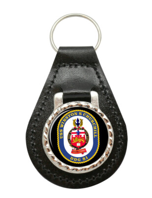 USS Winston S. Churchill (DDG-81) Leather Key Fob