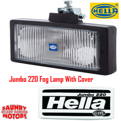 1NE 006 300-071 Jumbo 220 Clear Lens Glass Fog Lamp 12/24V Hella