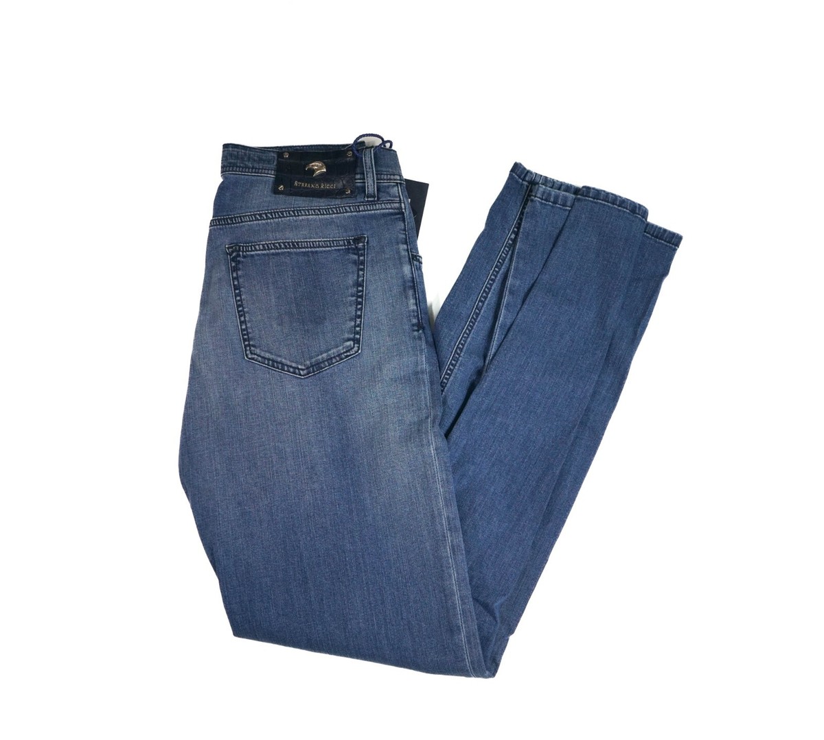 Jean Luxe Stefano Ricci Taille 34 (US 50/EU) - 100% Laine, Marron, Coupe Classique, Neuf Avec étiquettes