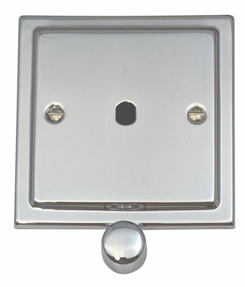 G&H TC11-PK Trimline Plate Polished Chrome 1 Gang Dimmer Plate inc Dimmer Knobs