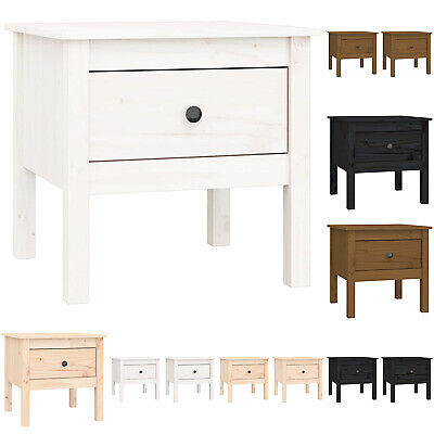 1/2x Solid Wood Pine Side Table Multi Colours 40x40x39 cm/50x50x49 cm vidaXL - Picture 1 of 36