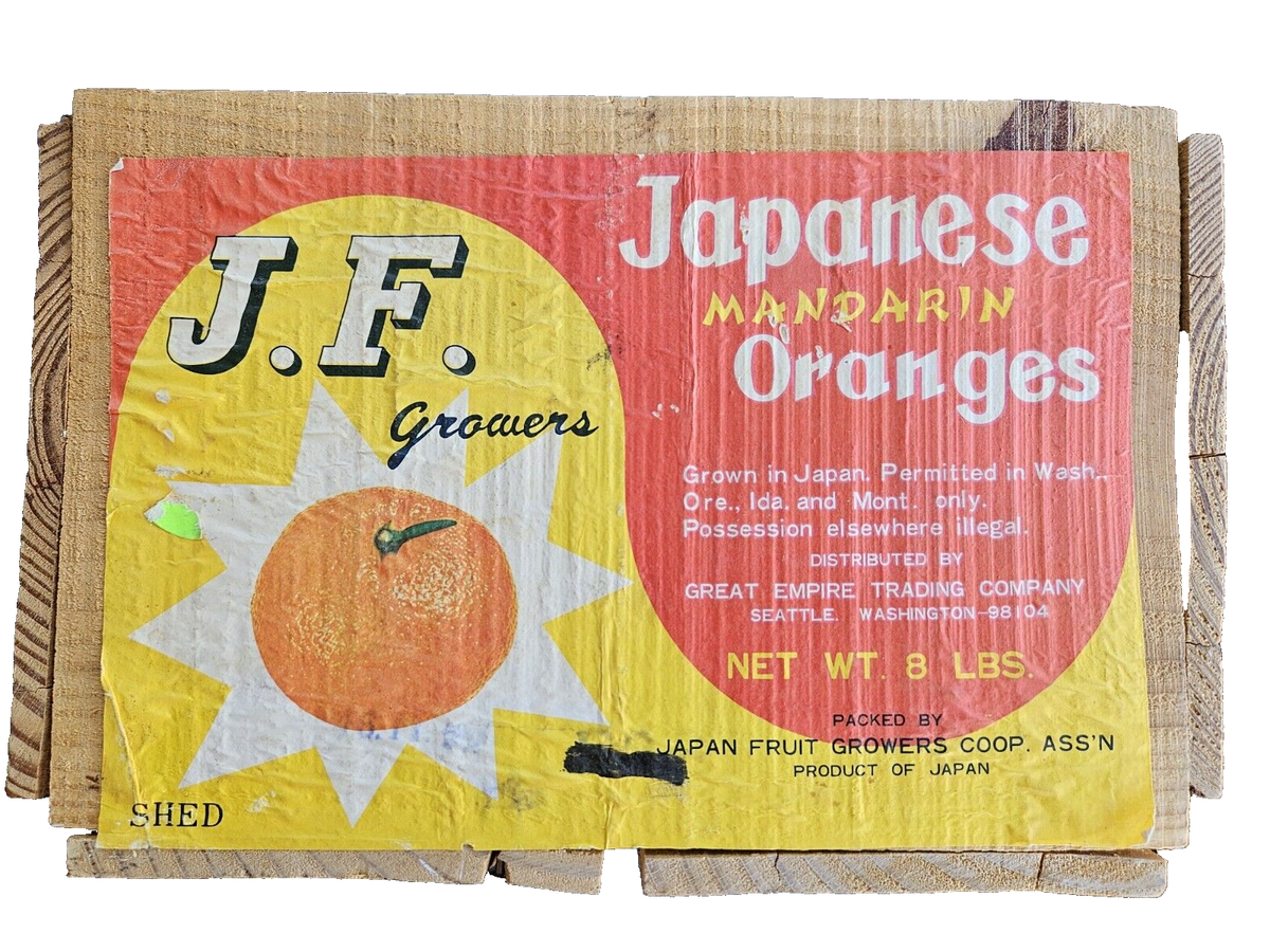 Vintage Japanese Mandarin Oranges Wooden Crate Box J.F. Growers | eBay